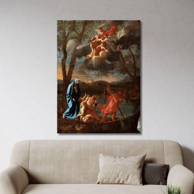 The Return Of The Holy Family To Nazareth Nicolas Poussin nps43 canvas print 