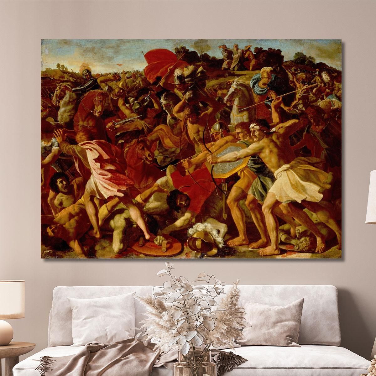 The Victory Of Joshua Over The Amalekites Nicolas Poussin nps47 canvas print 