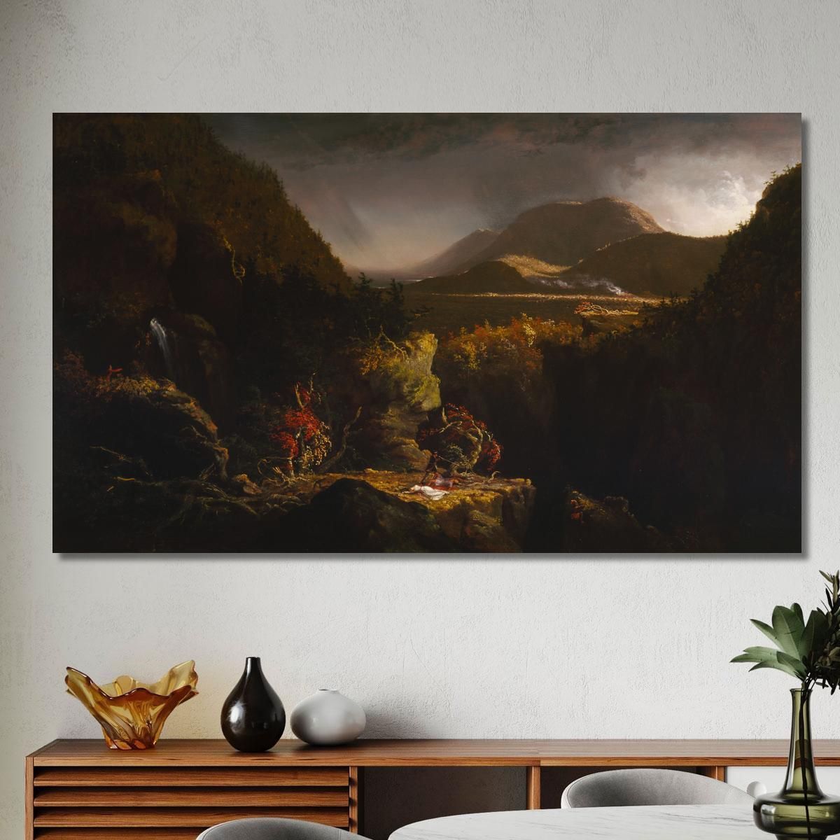 Landscape With Figures A Scene From The Last Of The Mohicans Thomas Cole tcl21 canvas print 