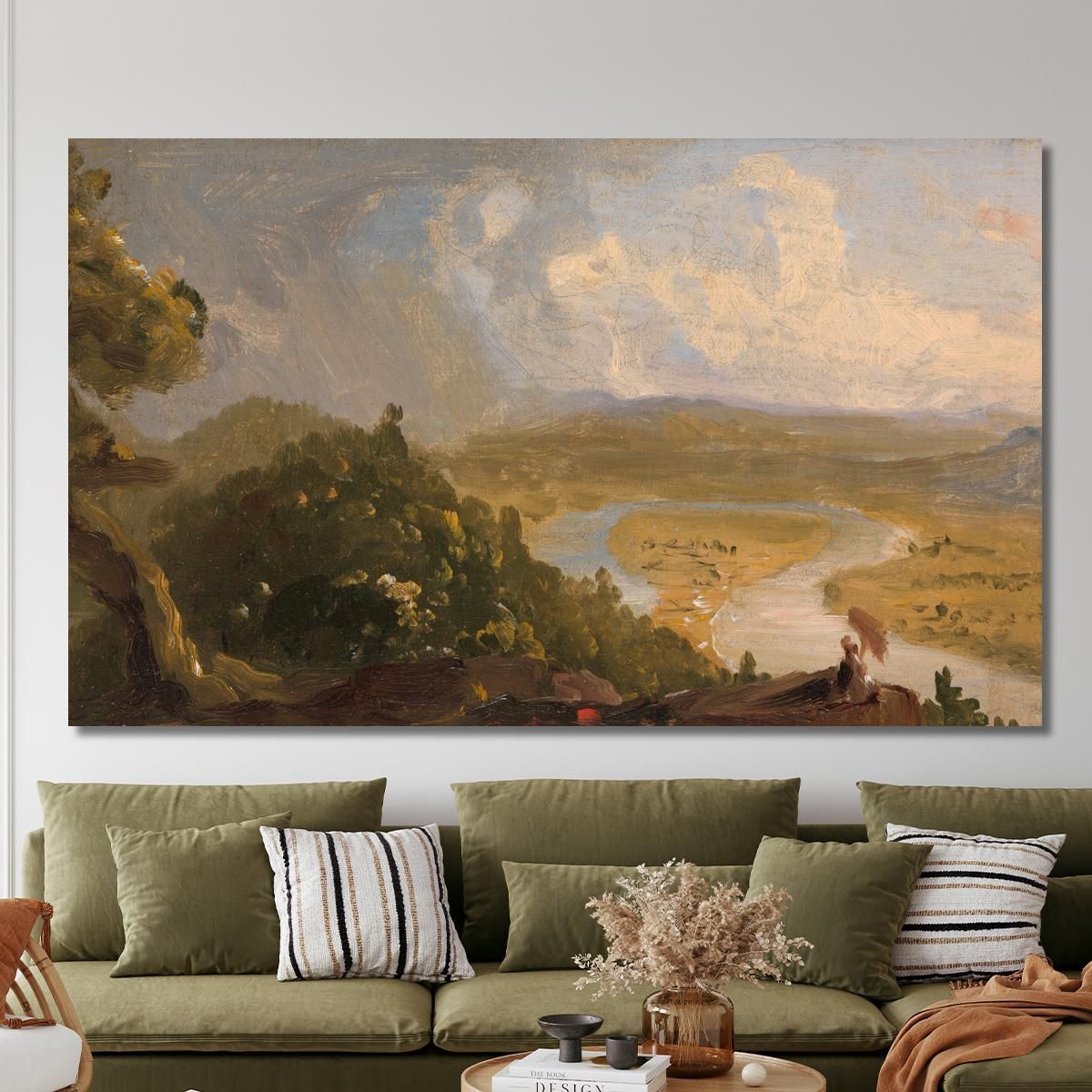 Sketch For View From Mount Holyoke Northampton Massachusetts After A Thunderstorm The Oxbow Thomas Cole tcl28 canvas print 