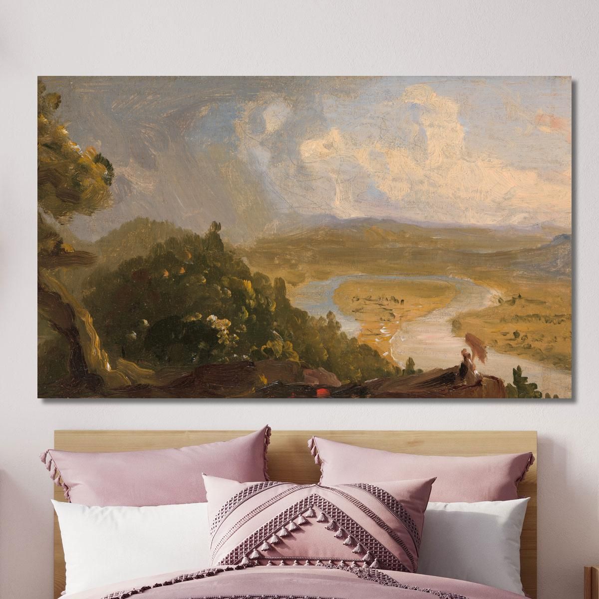 Sketch For View From Mount Holyoke Northampton Massachusetts After A Thunderstorm The Oxbow Thomas Cole tcl28 canvas print 