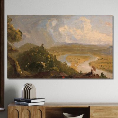 Sketch For View From Mount Holyoke Northampton Massachusetts After A Thunderstorm The Oxbow Thomas Cole tcl28 canvas print 