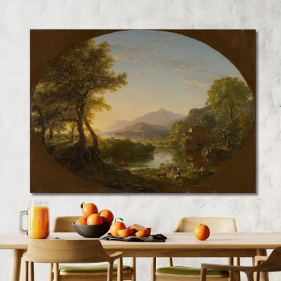 The Mill Sunset Thomas Cole tcl39 canvas print 