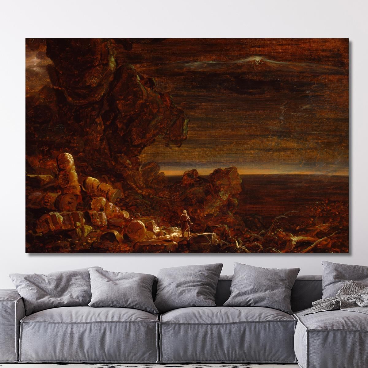 The Pilgrim Of The World At The End Of His Journey Study For The Series The Cross And The World Thomas Cole tcl43 canvas print 
