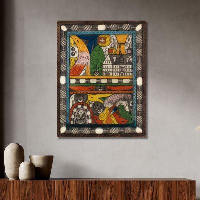 The Zohrn Schiiga And Land - Hunter Adolf Wölfli awl9 canvas print 