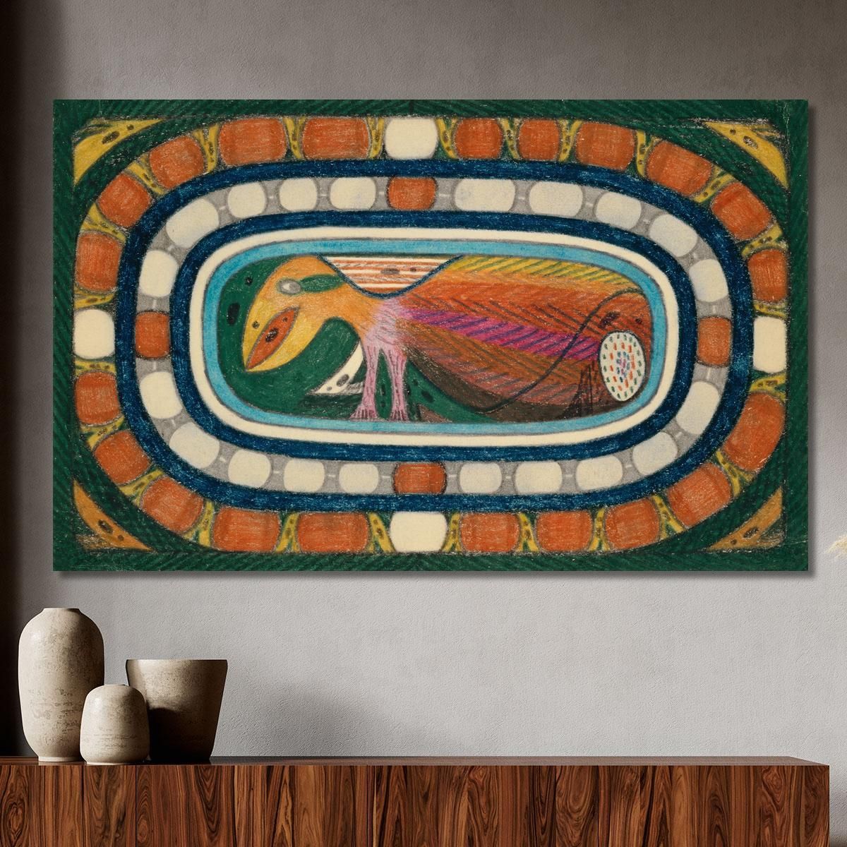 The Dolphins An Absolutely Harmless Giant - Bird Adolf Wölfli awl12 canvas print 