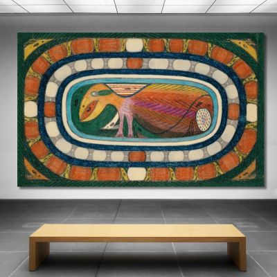 The Dolphins An Absolutely Harmless Giant - Bird Adolf Wölfli awl12 canvas print 