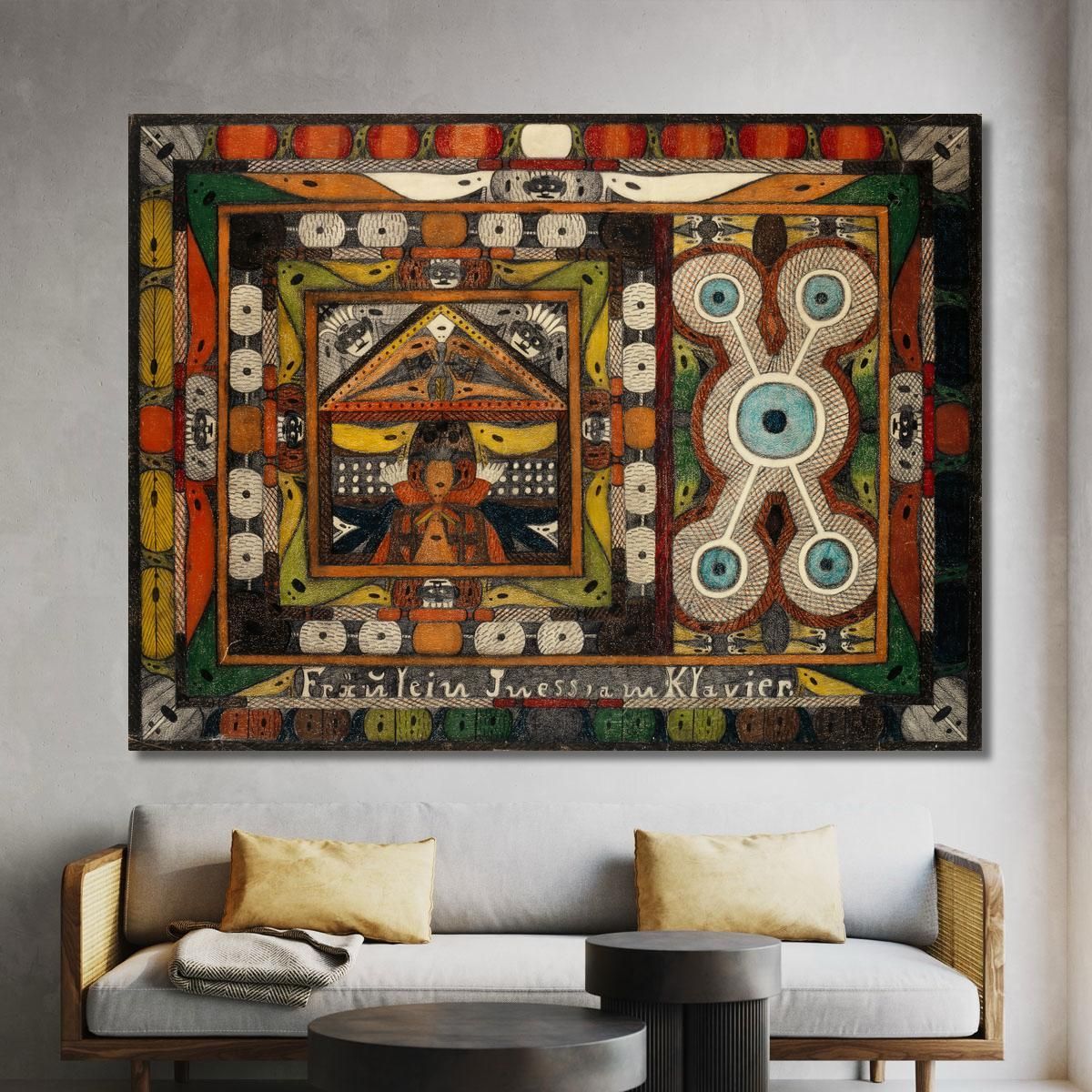 Miss Iness At The Piano Adolf Wölfli awl18 canvas print 