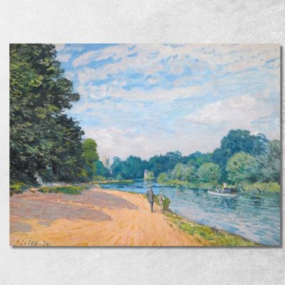 La Tamise Avec Hampton Church Alfred Sisley asi35 canvas print 