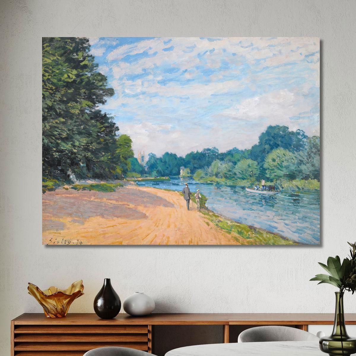 La Tamise Avec Hampton Church Alfred Sisley asi35 canvas print 