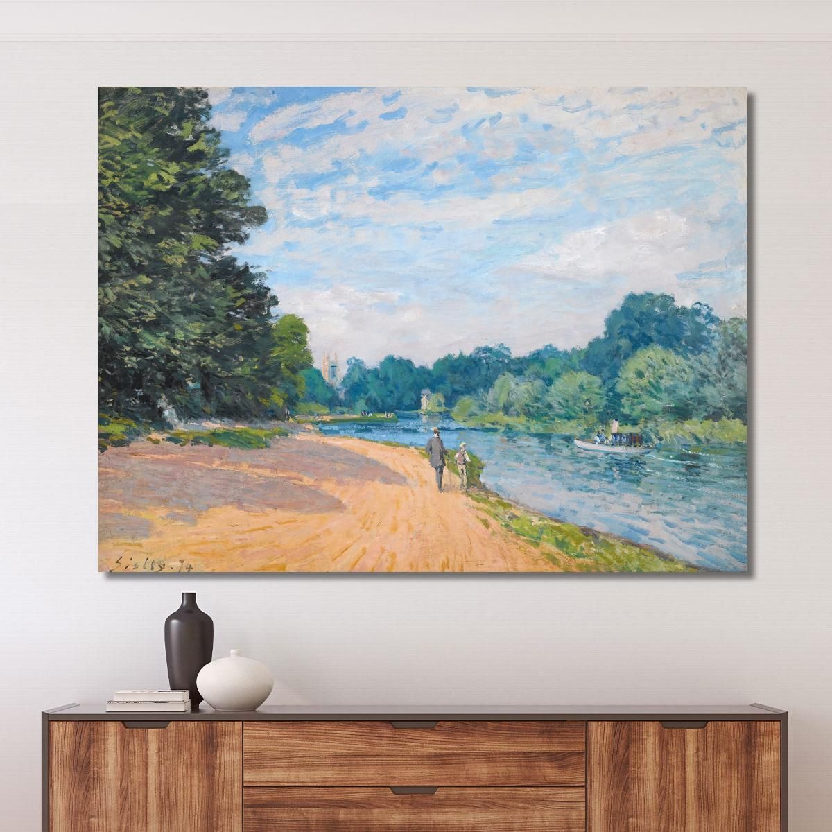 La Tamise Avec Hampton Church Alfred Sisley asi35 canvas print 
