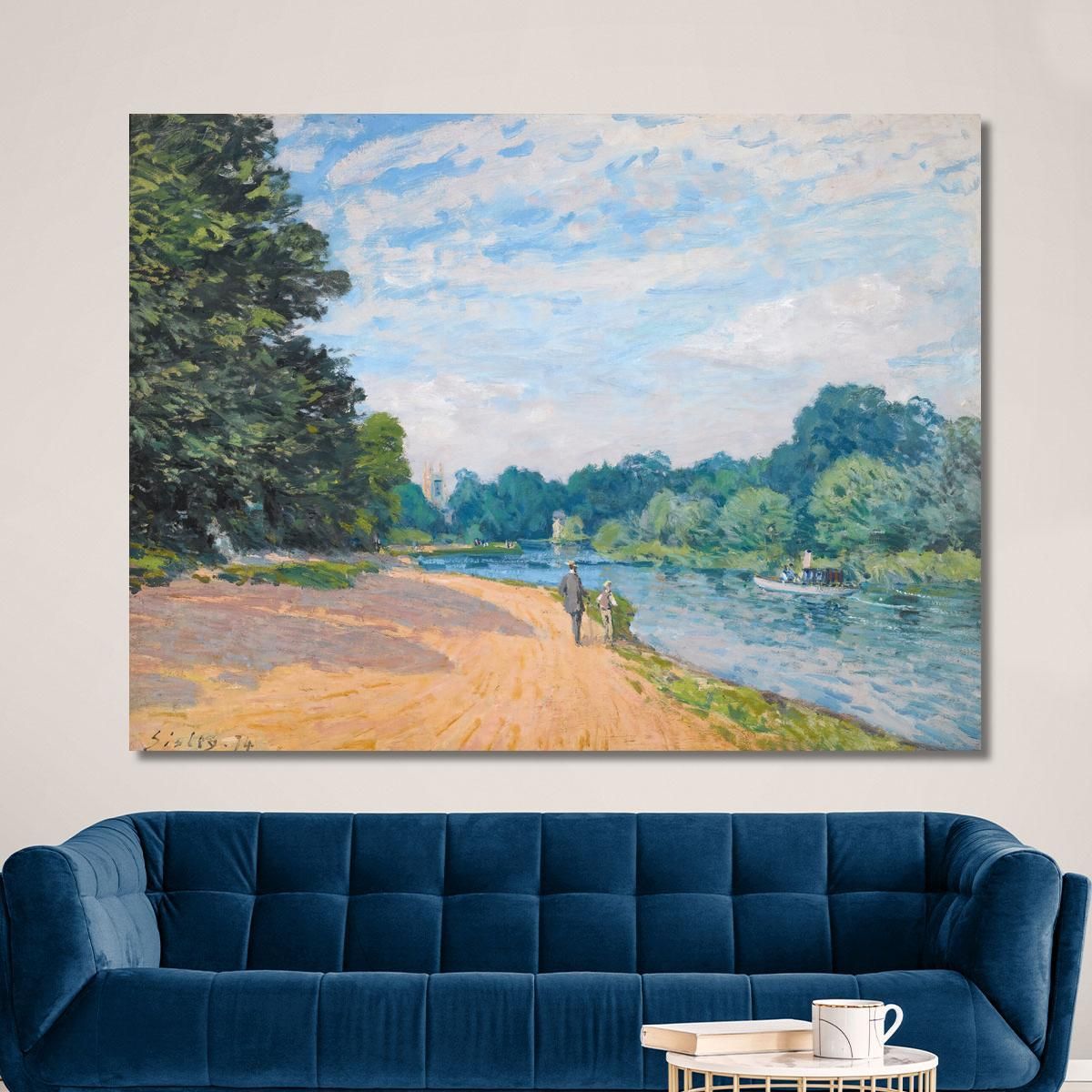 La Tamise Avec Hampton Church Alfred Sisley asi35 canvas print 