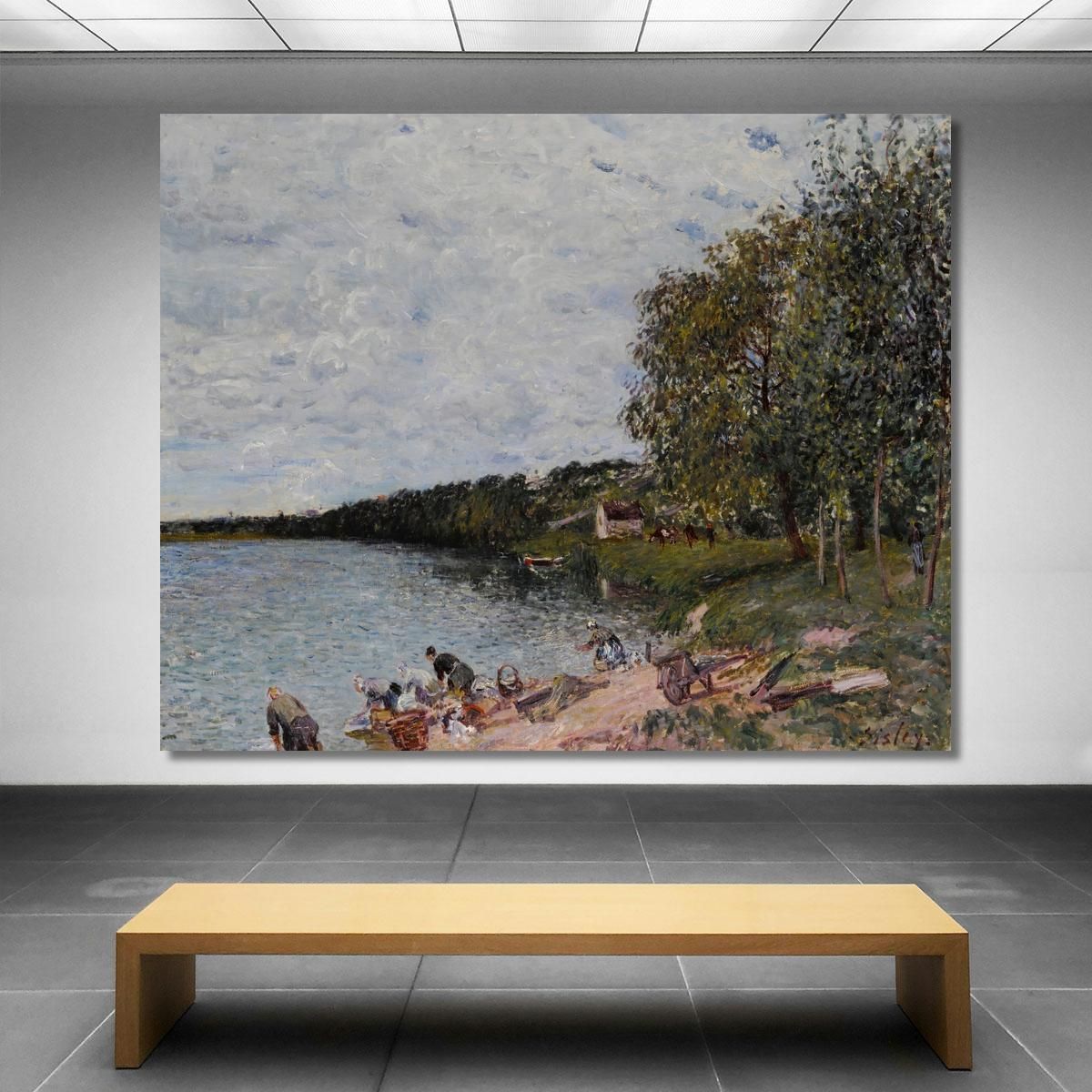 Lavandières Près De Champagne Alfred Sisley asi38 canvas print 