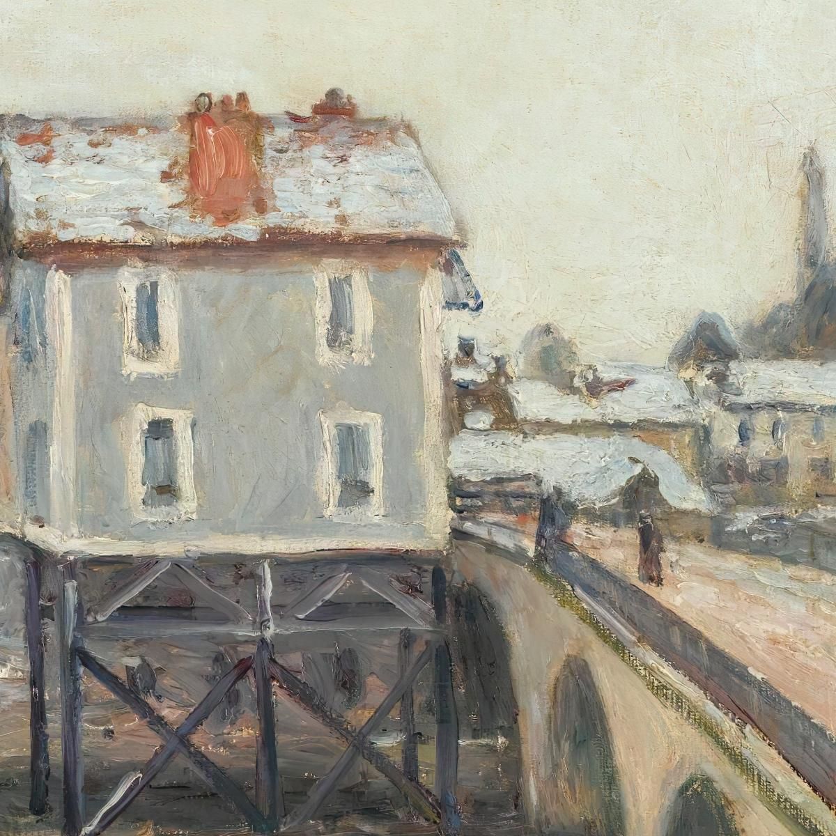 Le Pont De Moret Et Les Moulins (Effet D'Hiver) Alfred Sisley asi43 canvas print