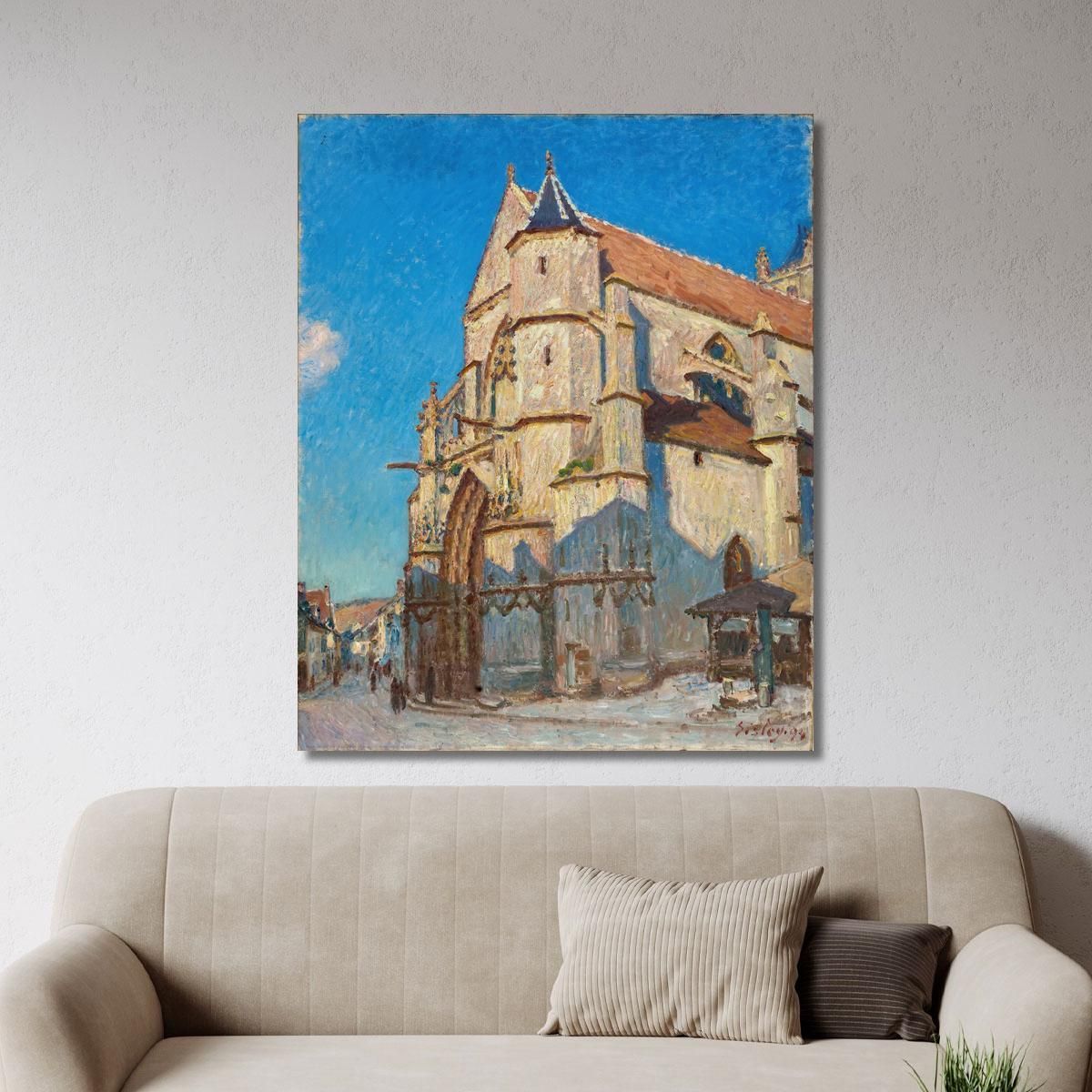 The Church At Moret In The Evening Alfred Sisley asi53 canvas print 