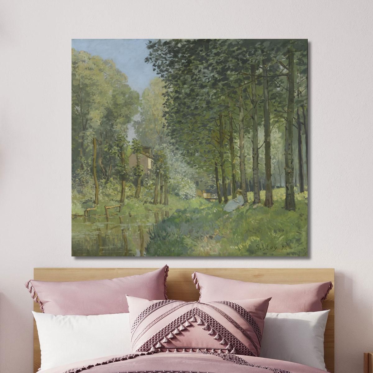 Rest Along The Stream: Edge Of The Wood Alfred Sisley asi65 canvas print 