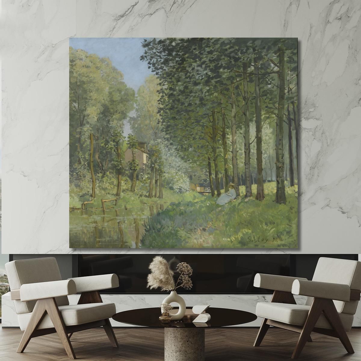 Rest Along The Stream: Edge Of The Wood Alfred Sisley asi65 canvas print 