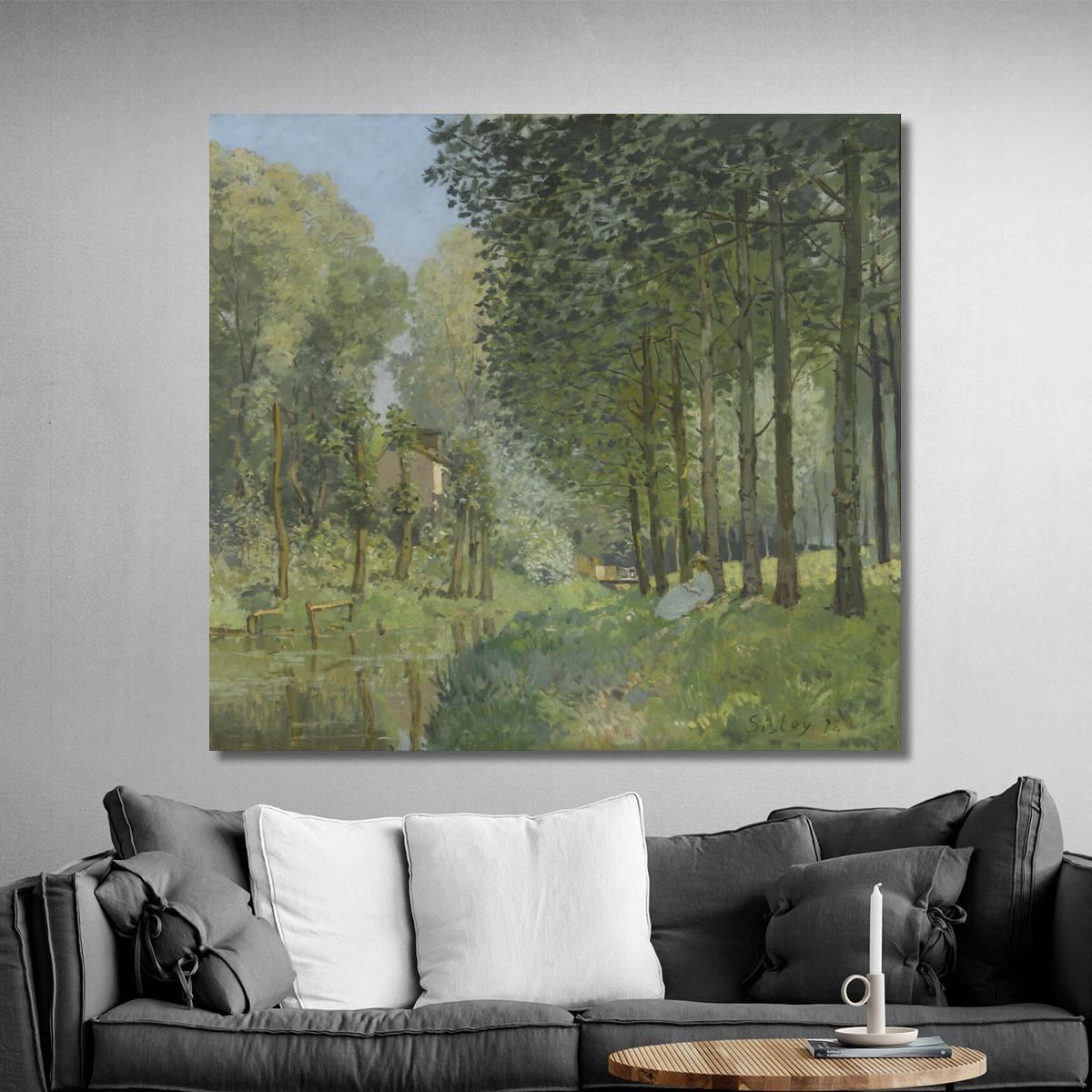 Rest Along The Stream: Edge Of The Wood Alfred Sisley asi65 canvas print 
