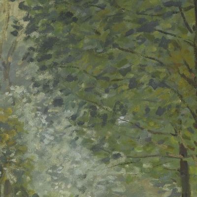 Rest Along The Stream: Edge Of The Wood Alfred Sisley asi65 canvas print