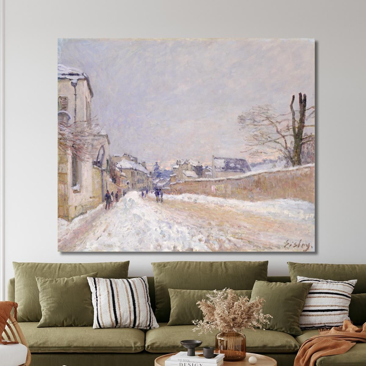 Rue Eugène Moussoir At Moret: Winter Alfred Sisley asi67 canvas print 