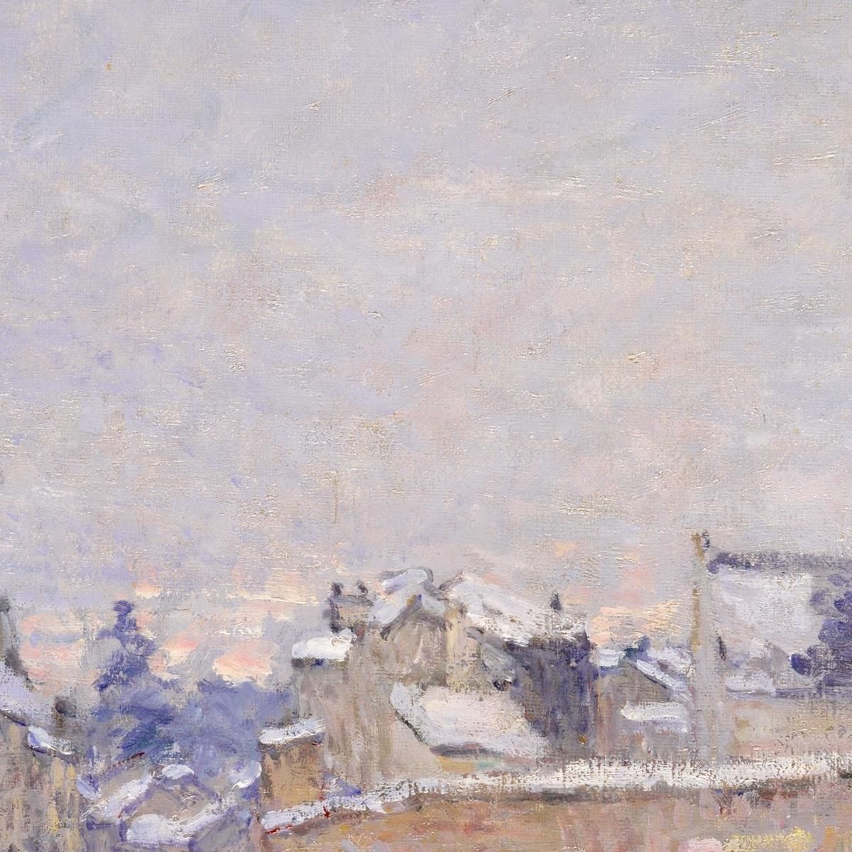 Rue Eugène Moussoir At Moret: Winter Alfred Sisley asi67 canvas print