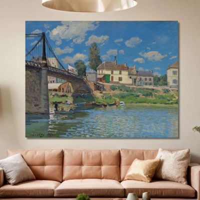 The Bridge At Villeneuve-La-Garenne Alfred Sisley asi79 canvas print 