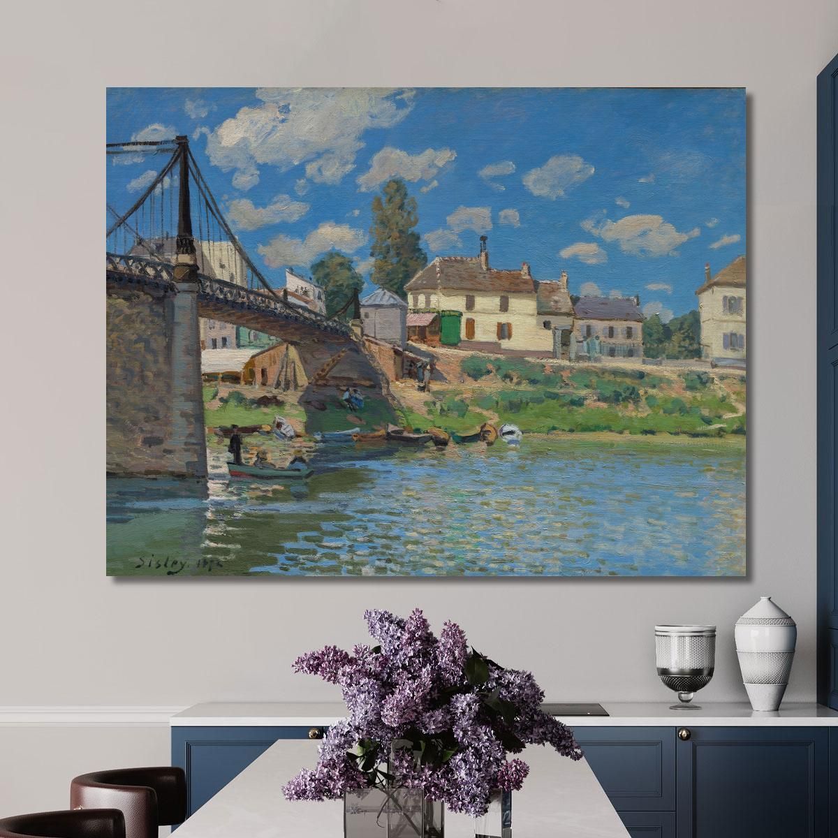 The Bridge At Villeneuve-La-Garenne Alfred Sisley asi79 canvas print 