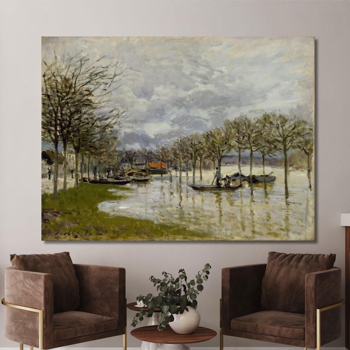 The Flood On The Road To Saint-Germain Alfred Sisley asi80 canvas print 