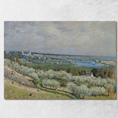 The Terrace At Saint-Germain: Spring Alfred Sisley asi89 canvas print 