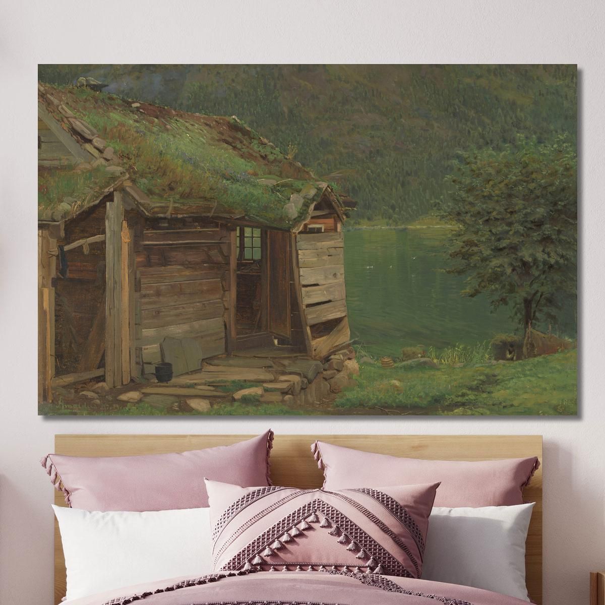 Farmhouse At Balestrand Amaldus Nielsen ani41 canvas print 