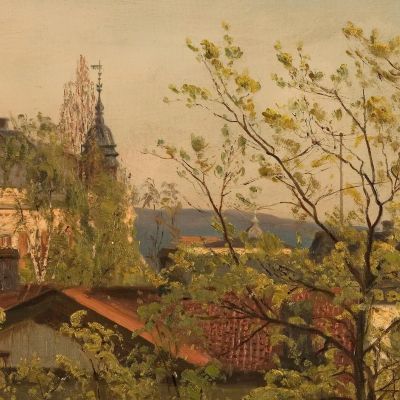 From The Studio Window In May Majorstuveien 8 Amaldus Nielsen ani49 canvas print