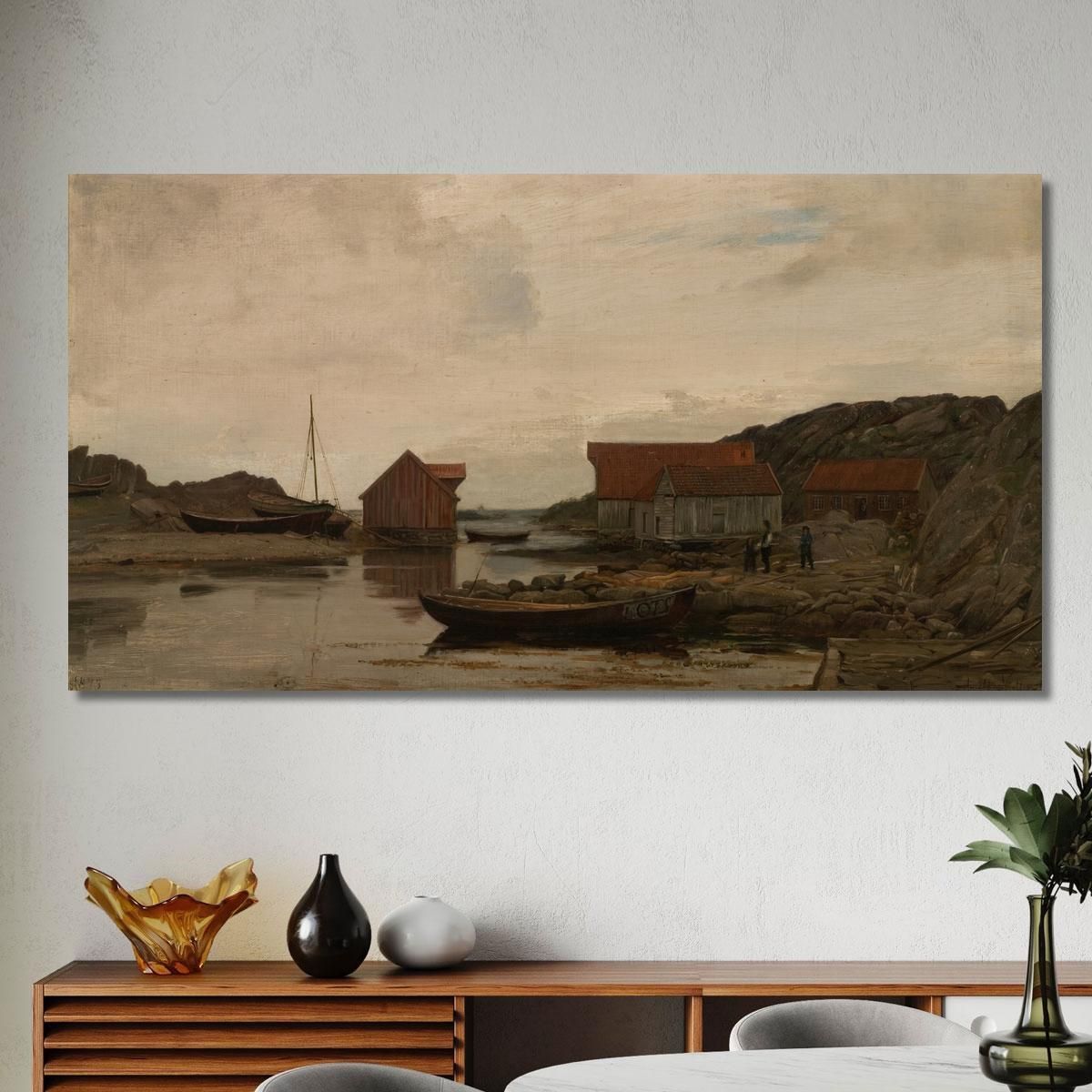 Gray Weather Skudeneshavn Amaldus Nielsen ani127 canvas print 
