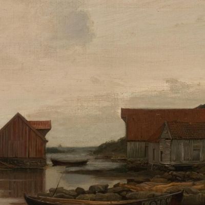Gray Weather Skudeneshavn Amaldus Nielsen ani127 canvas print