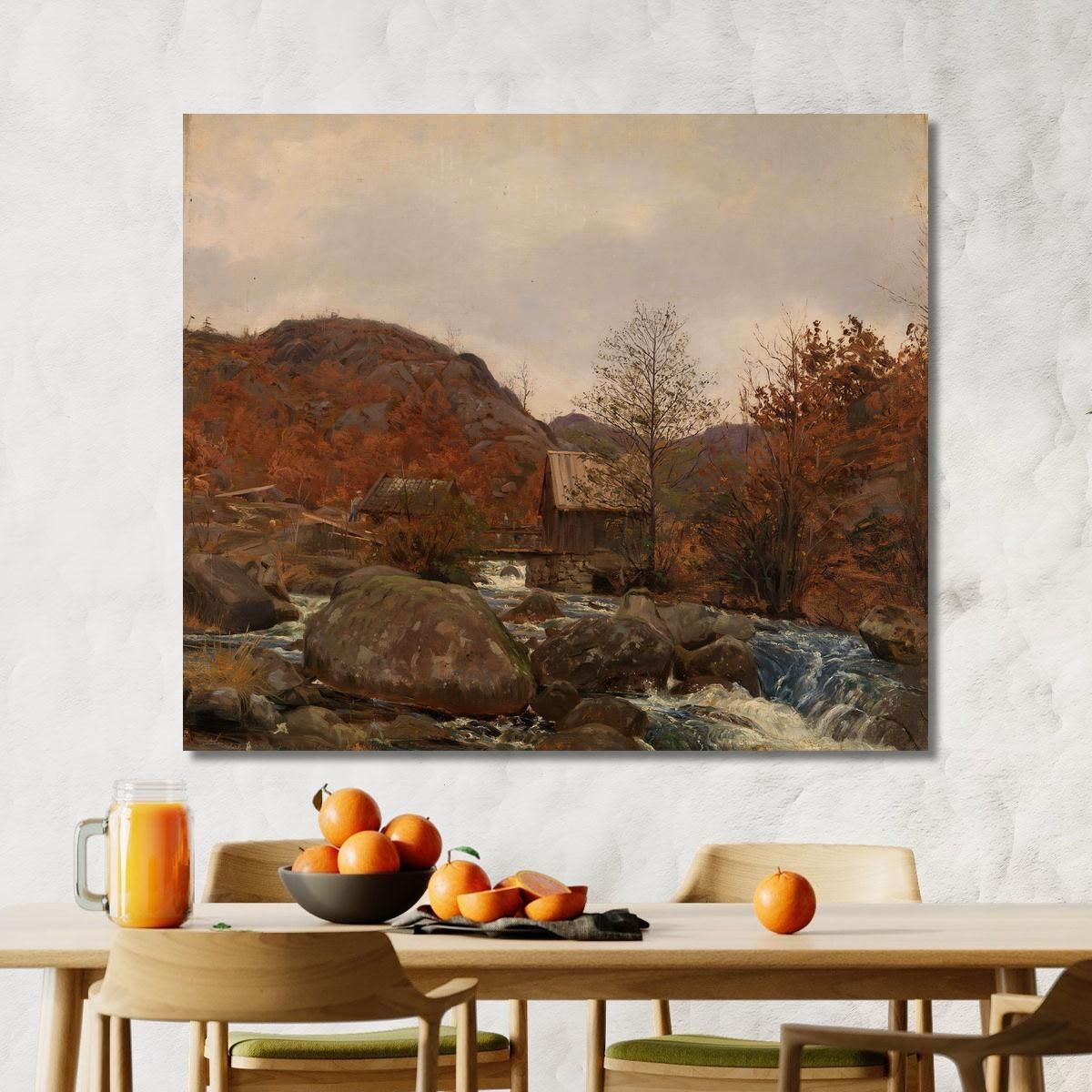 Mill At Frostestad Near Mandal Amaldus Nielsen ani159 canvas print 