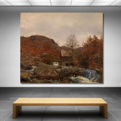 Mill At Frostestad Near Mandal Amaldus Nielsen ani159 canvas print 
