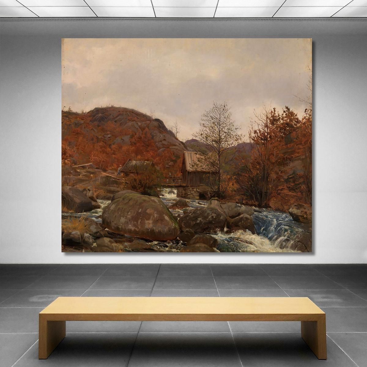 Mill At Frostestad Near Mandal Amaldus Nielsen ani159 canvas print 
