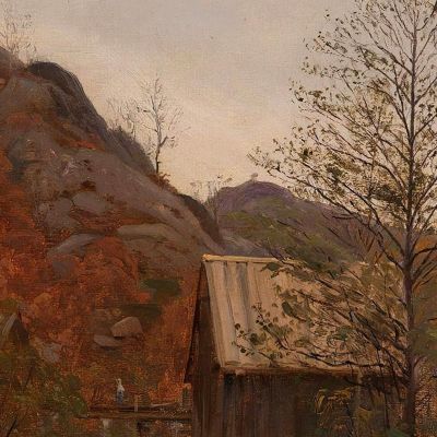 Mill At Frostestad Near Mandal Amaldus Nielsen ani159 canvas print