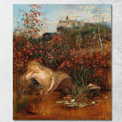 A Kamptal Nymph Under A Rose Hedge Anton Romako arm1 canvas print 