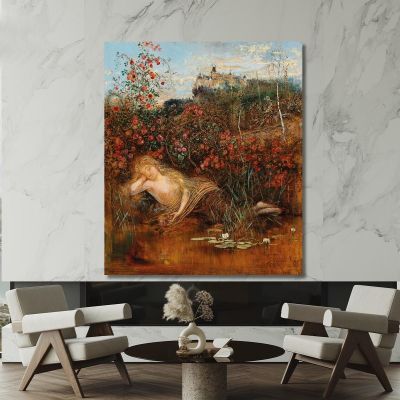 A Kamptal Nymph Under A Rose Hedge Anton Romako arm1 canvas print 