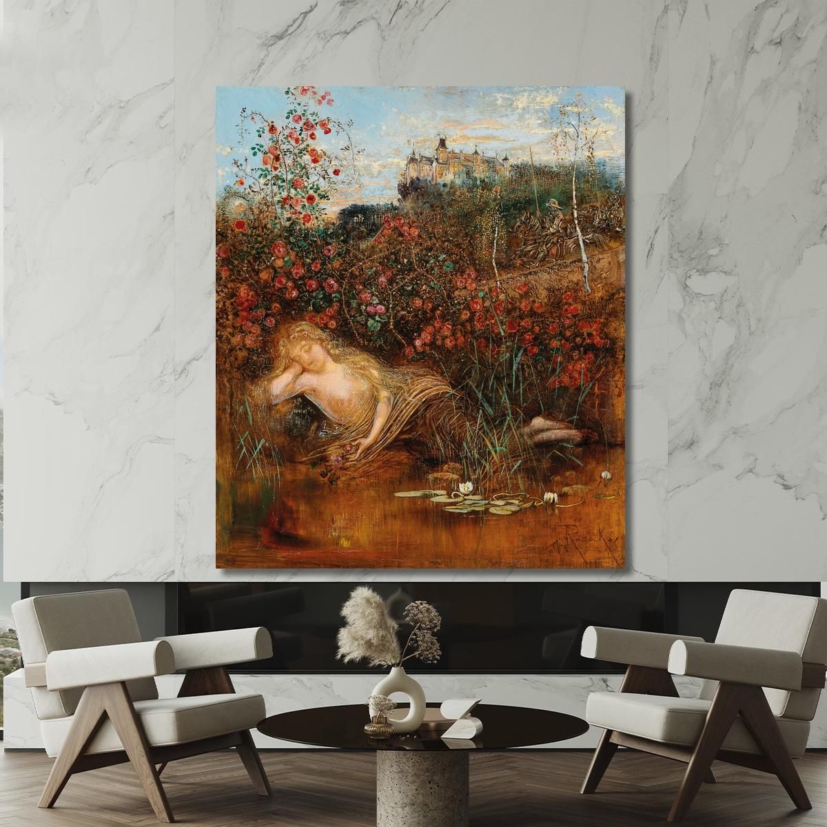 A Kamptal Nymph Under A Rose Hedge Anton Romako arm1 canvas print 