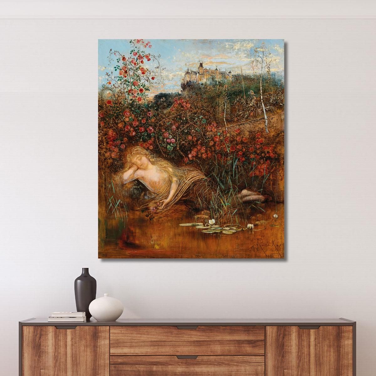 A Kamptal Nymph Under A Rose Hedge Anton Romako arm1 canvas print 