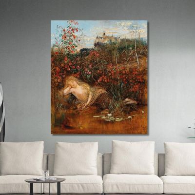 A Kamptal Nymph Under A Rose Hedge Anton Romako arm1 canvas print 