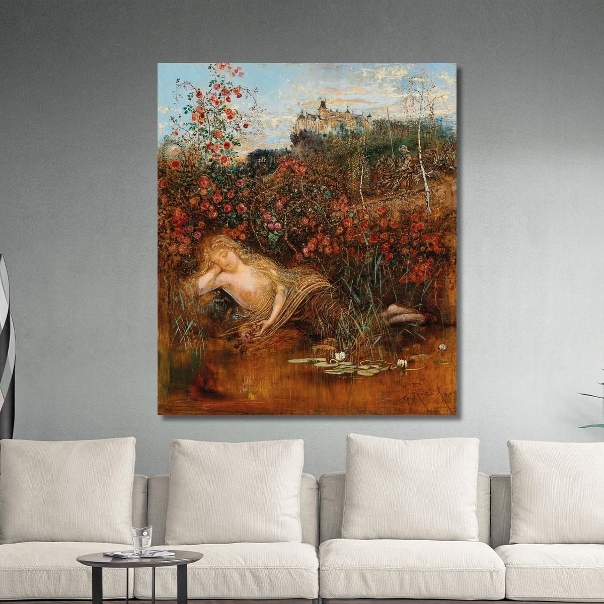 A Kamptal Nymph Under A Rose Hedge Anton Romako arm1 canvas print 