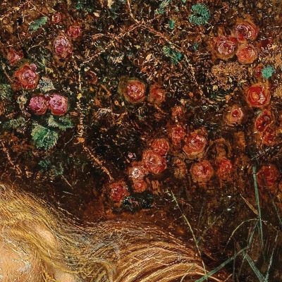A Kamptal Nymph Under A Rose Hedge Anton Romako arm1 canvas print