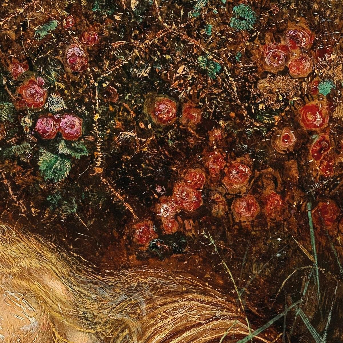 A Kamptal Nymph Under A Rose Hedge Anton Romako arm1 canvas print