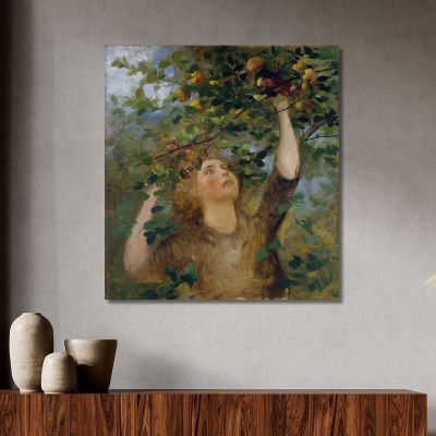 Girl Picking Apples Anton Romako arm5 canvas print 