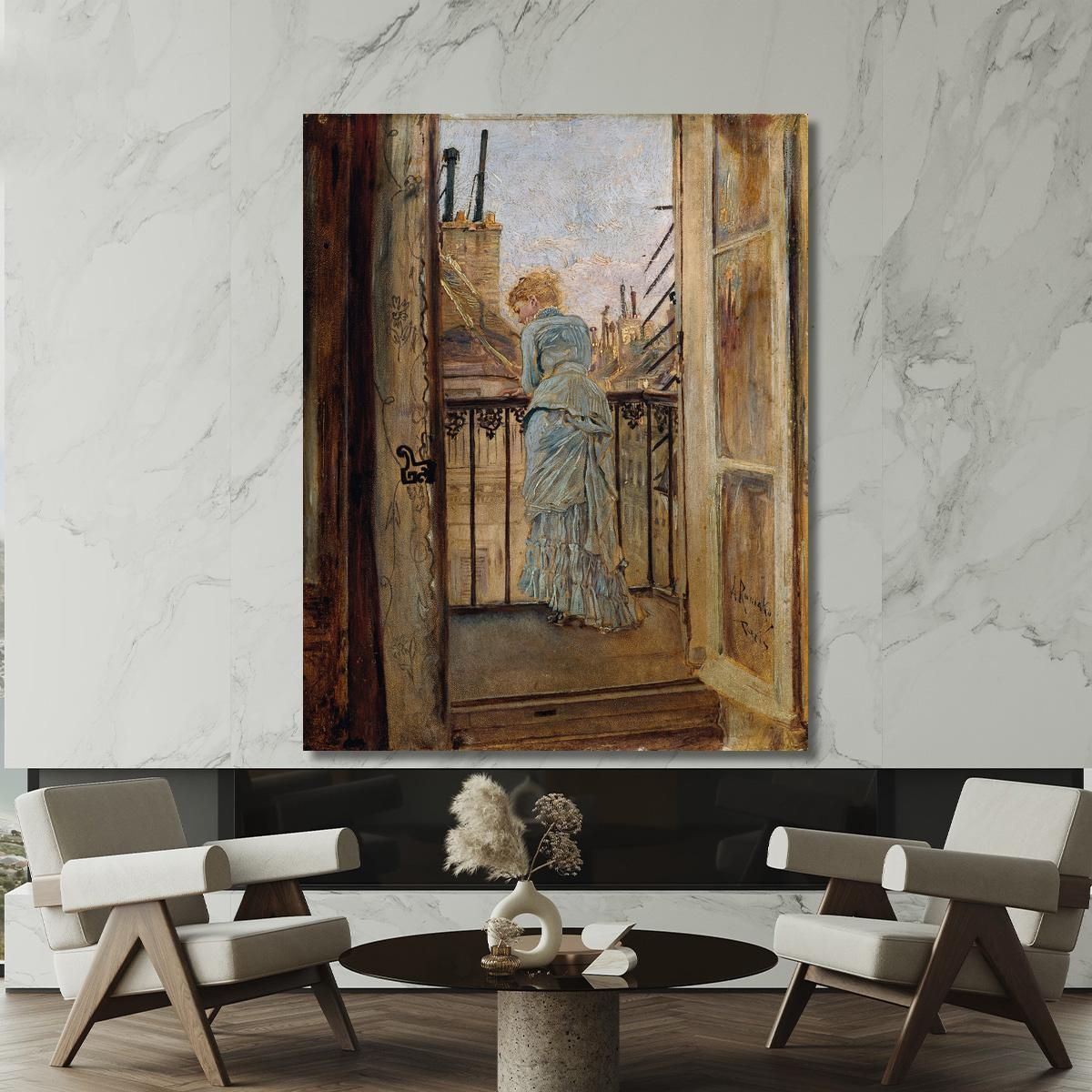 On The Balcony Anton Romako arm6 canvas print 
