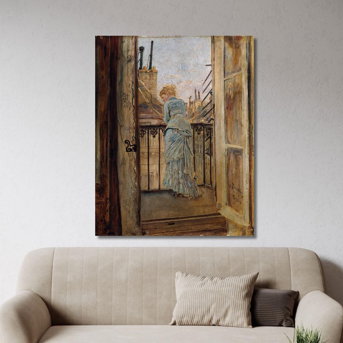 On The Balcony Anton Romako arm6 canvas print 