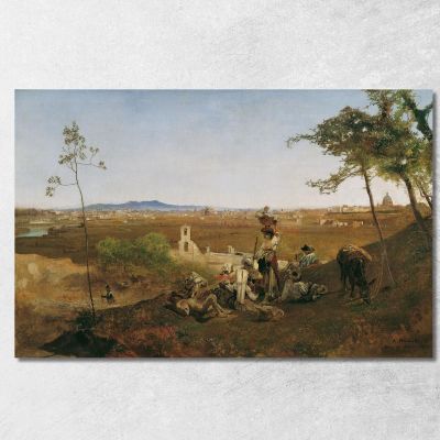 View Of Rome From Monte Mario Anton Romako arm9 canvas print 