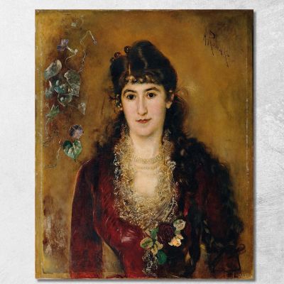Lady In A Red Dress Anton Romako arm12 canvas print 